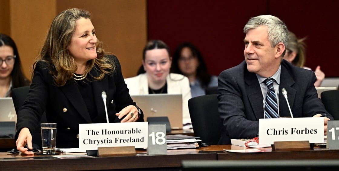 Chris Forbes and Chrystia Freeland - cropped