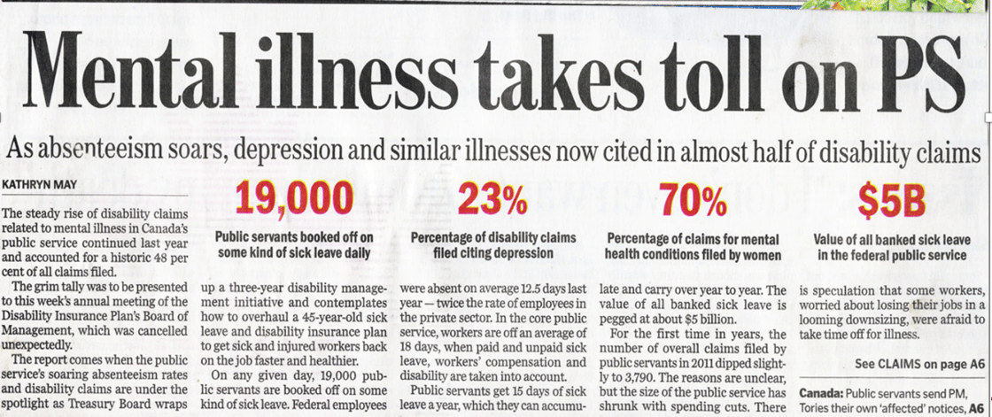 Headline - Mental illness takes toll